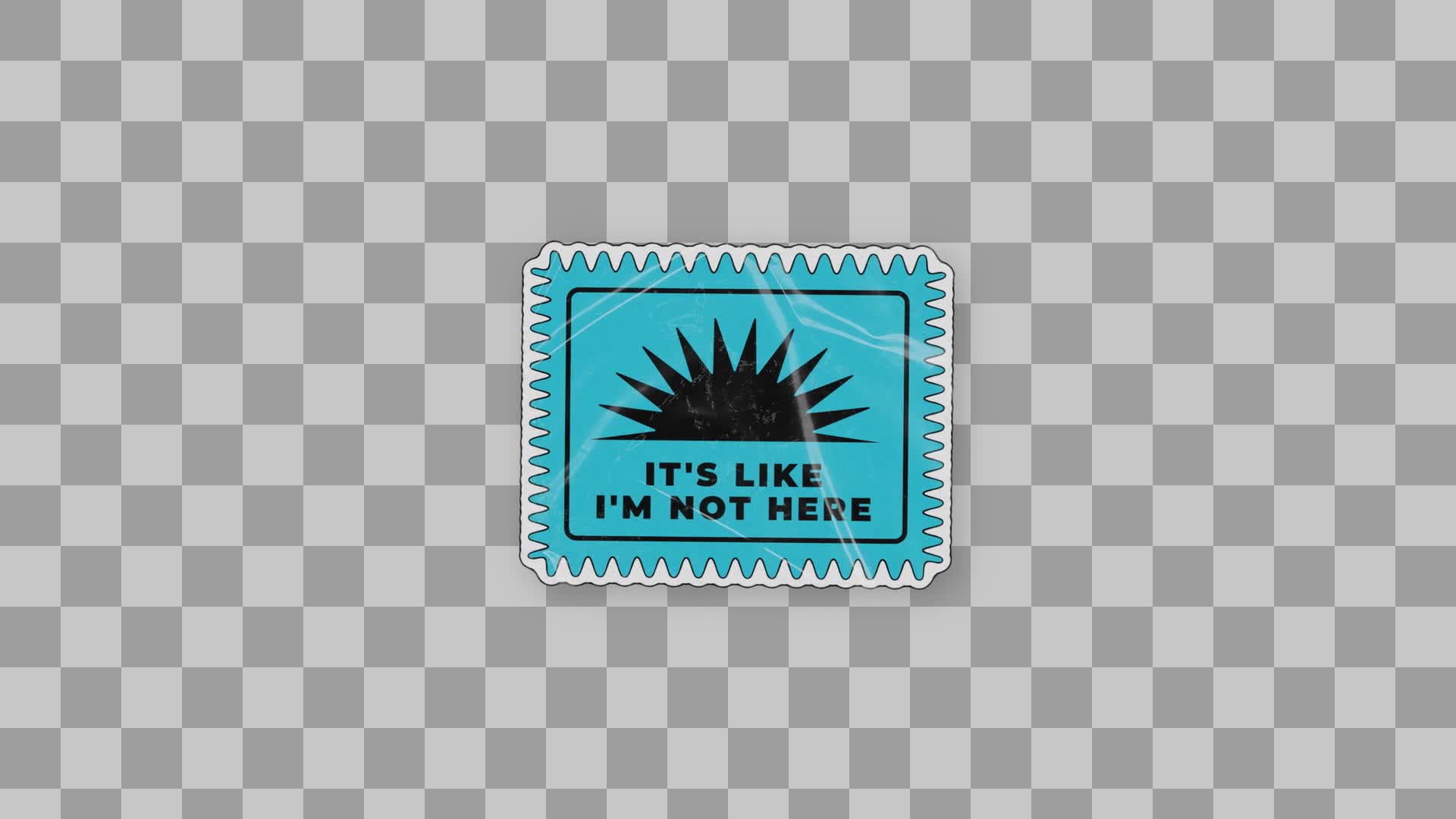 Teal Sunburst Postage Stamp Sticker