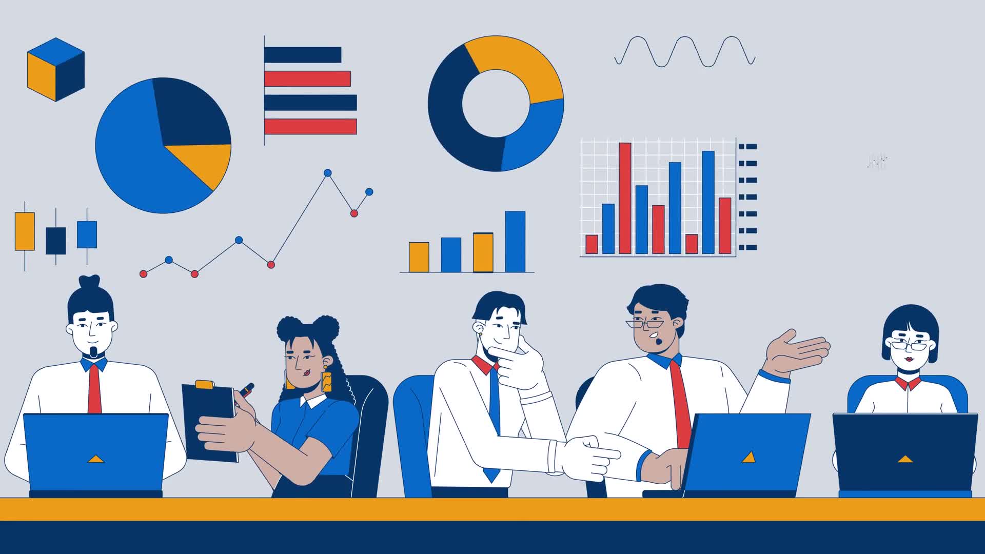 Teamwork Data Analytics 2D Animation