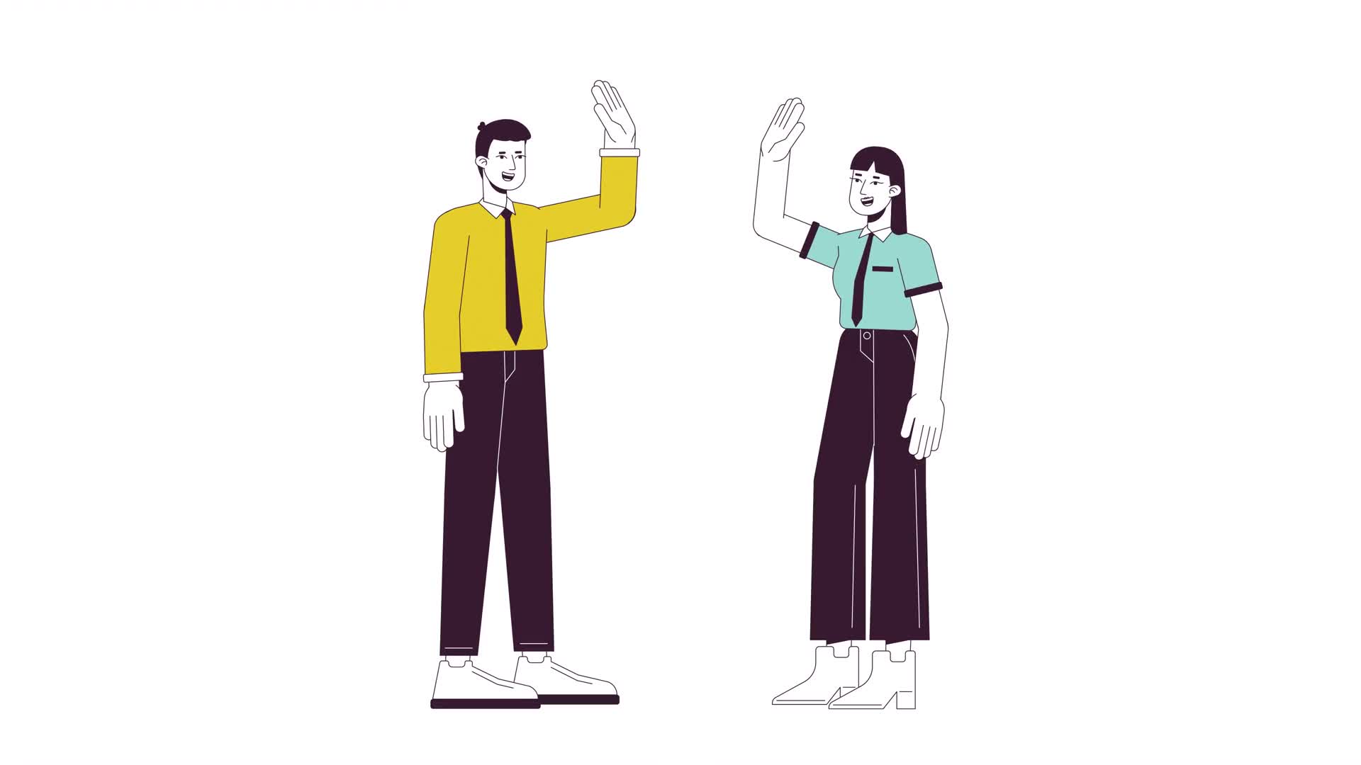 Teamwork businesspeople animation