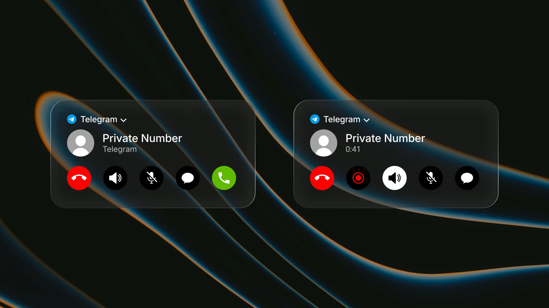 Telegram Incoming Call Notification Popup UI