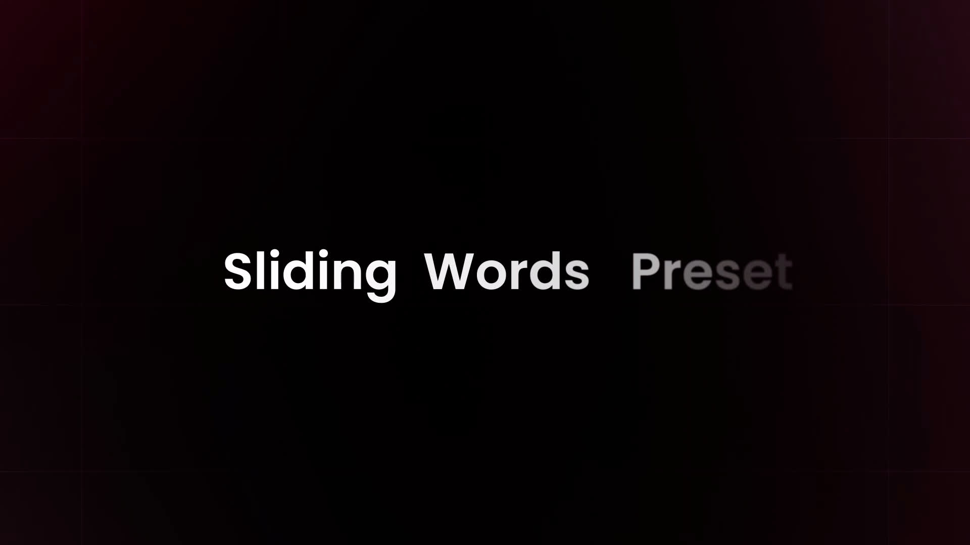 Text Preset - Sliding Words