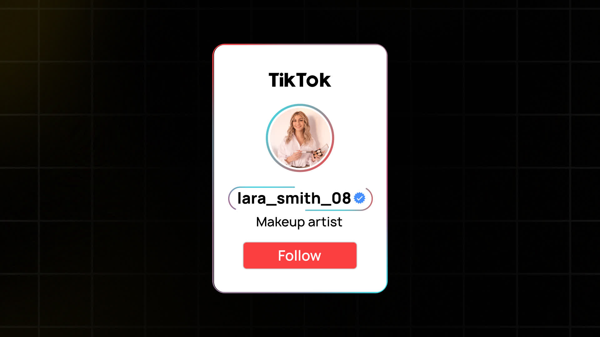 TikTok Profile Card With Follow Button