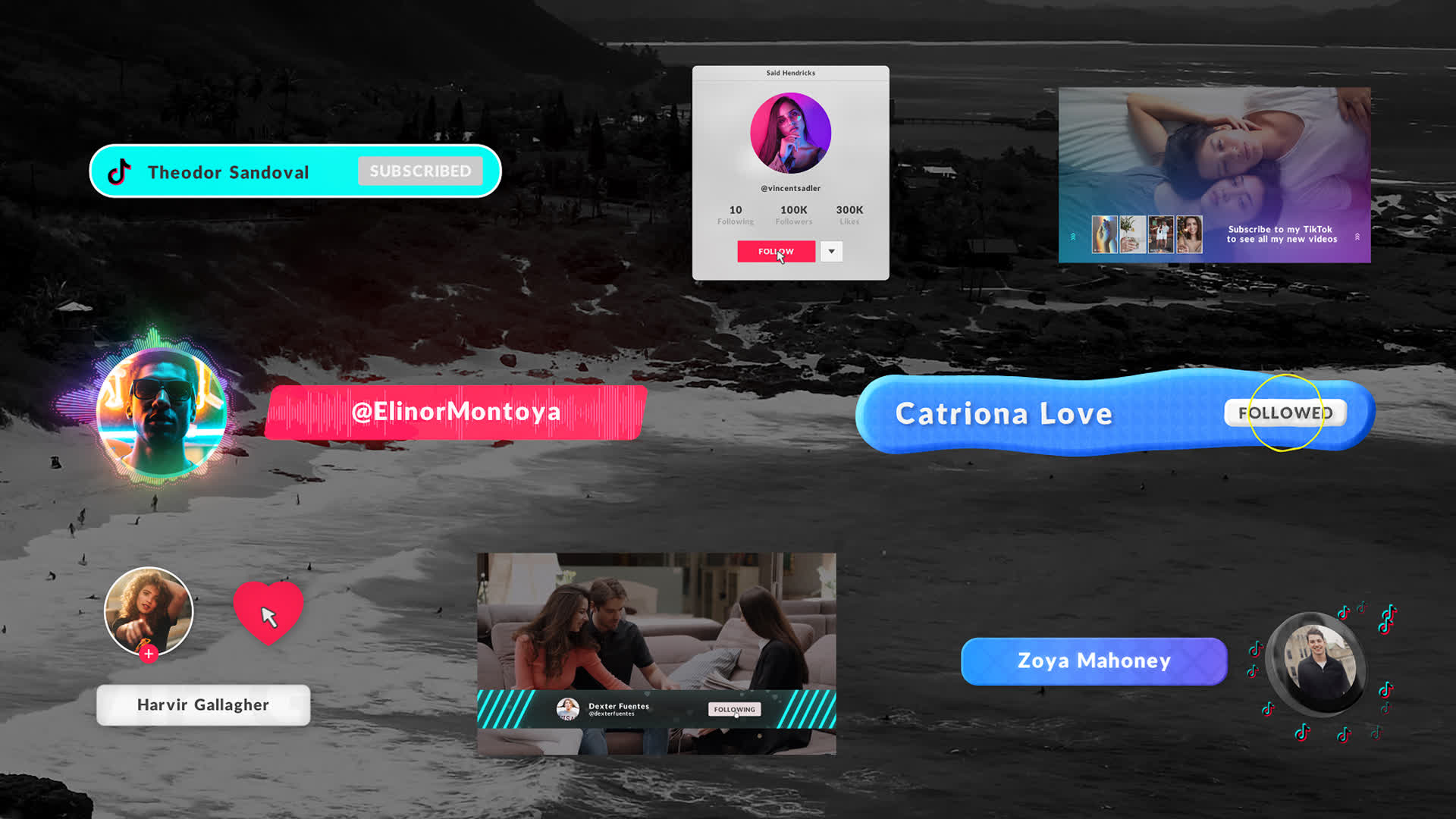 TikTok Subscribe Elements