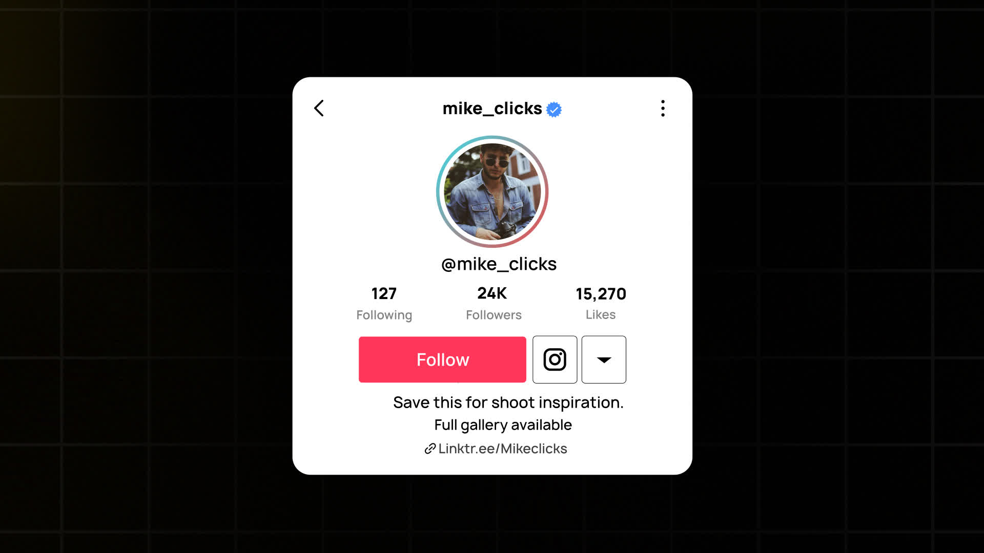 TikTok User Account Intro Card Animation