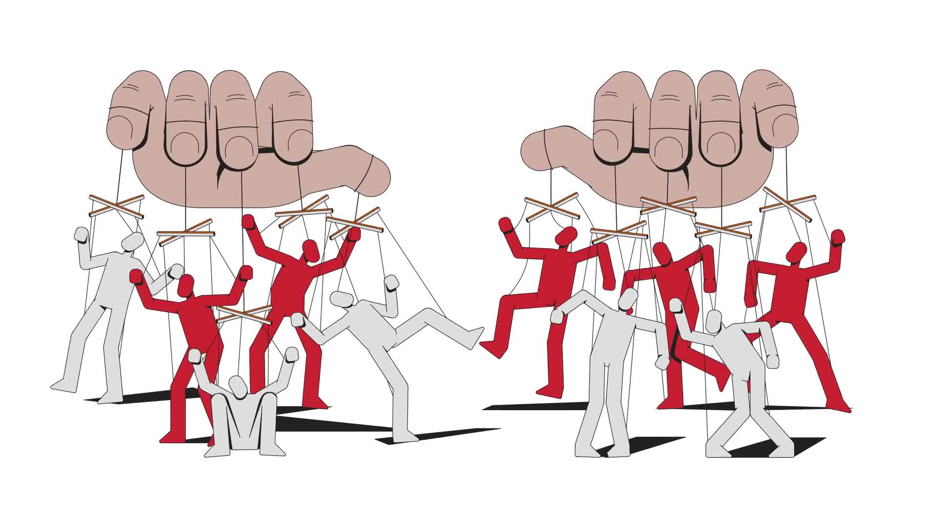 Totalitarianism Manipulation With Puppets Strings