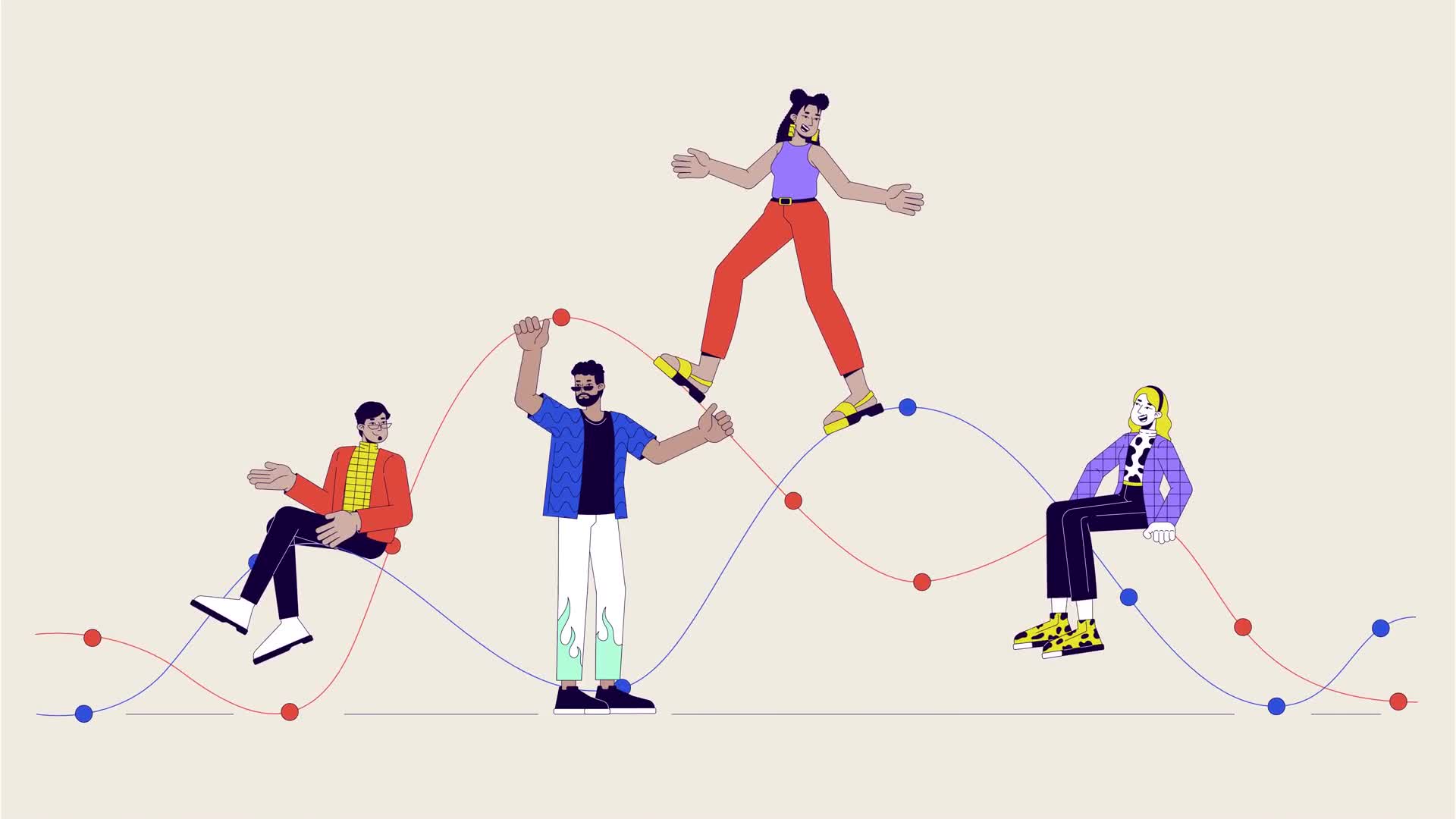 Trends Graph People Line Animation