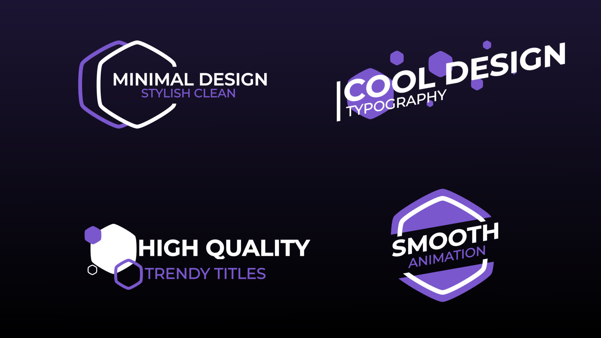 Trendy Hexagon Titles And Lower Thirds on Alpha