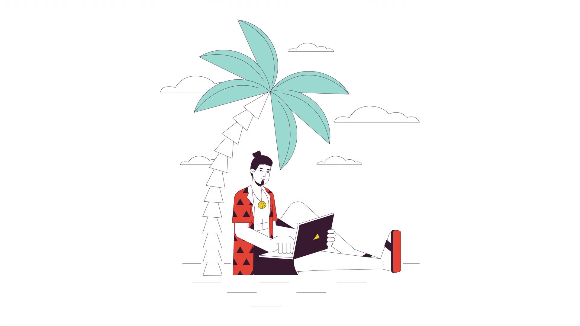 Tropical laptop lifestyle line