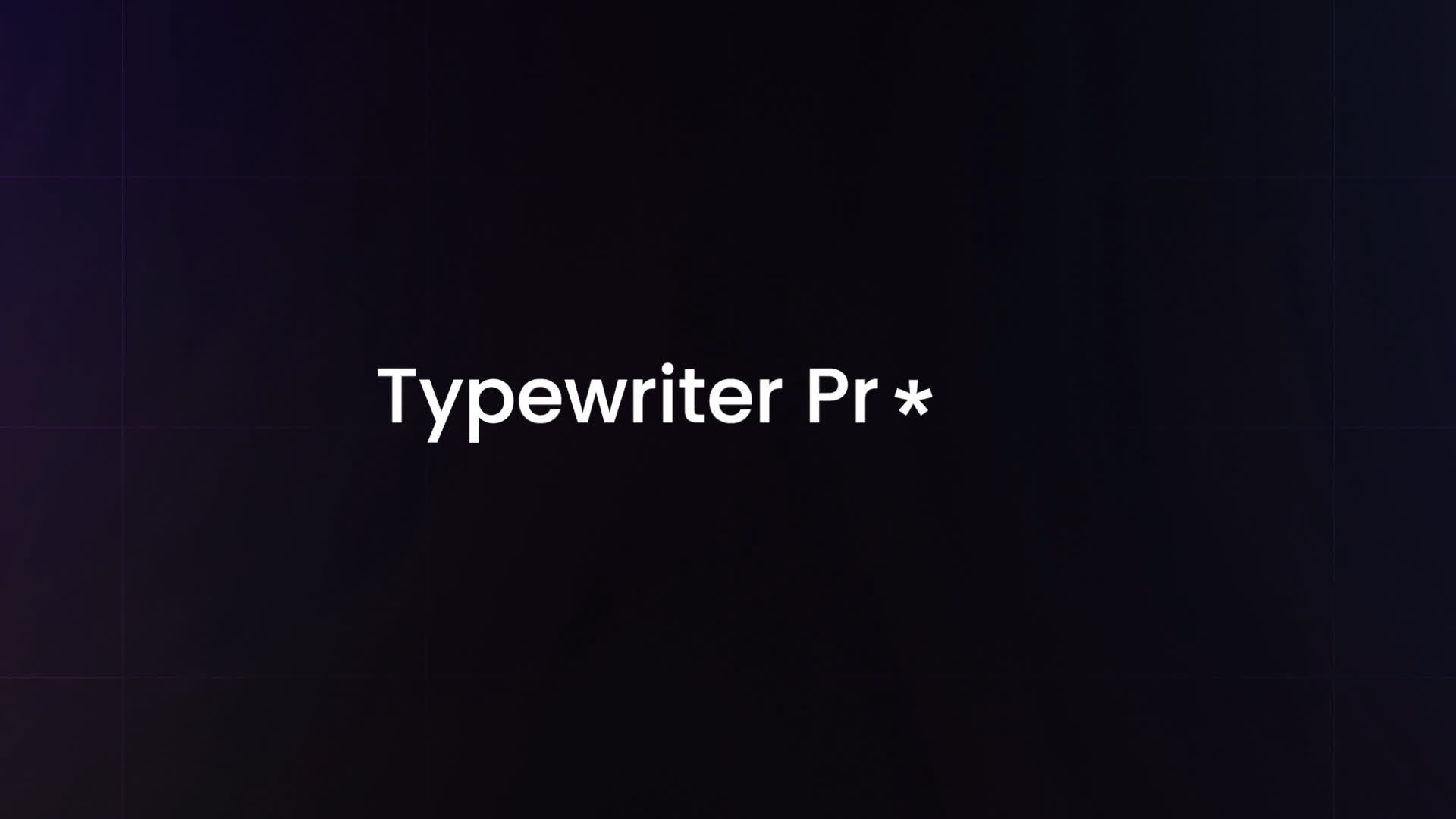 Typewriter Preset - Asterisk