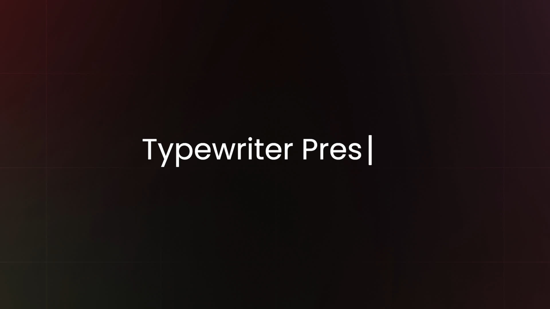 Typewriter Preset - Simple