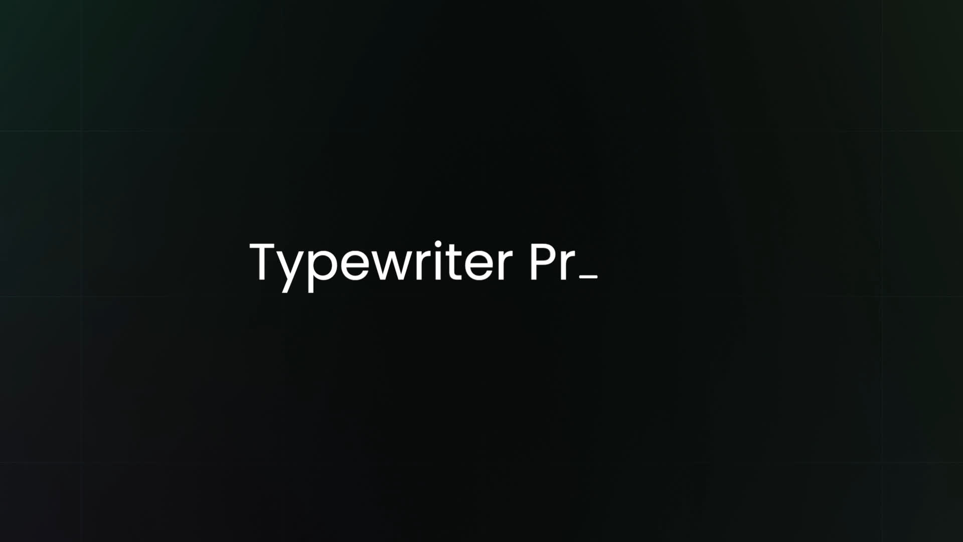 Typewriter Preset - Underscore