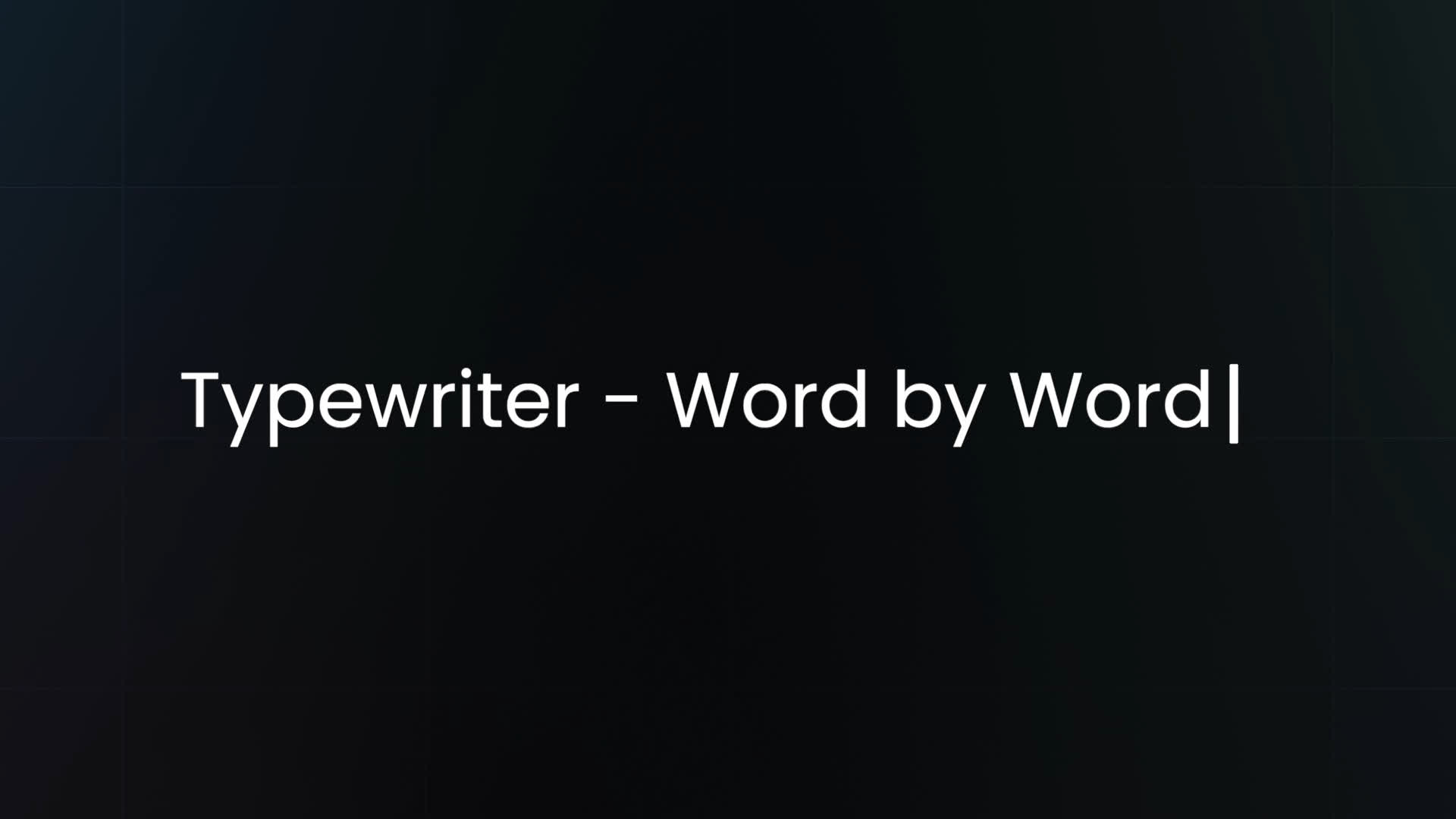 Typewriter Preset - Word By Word