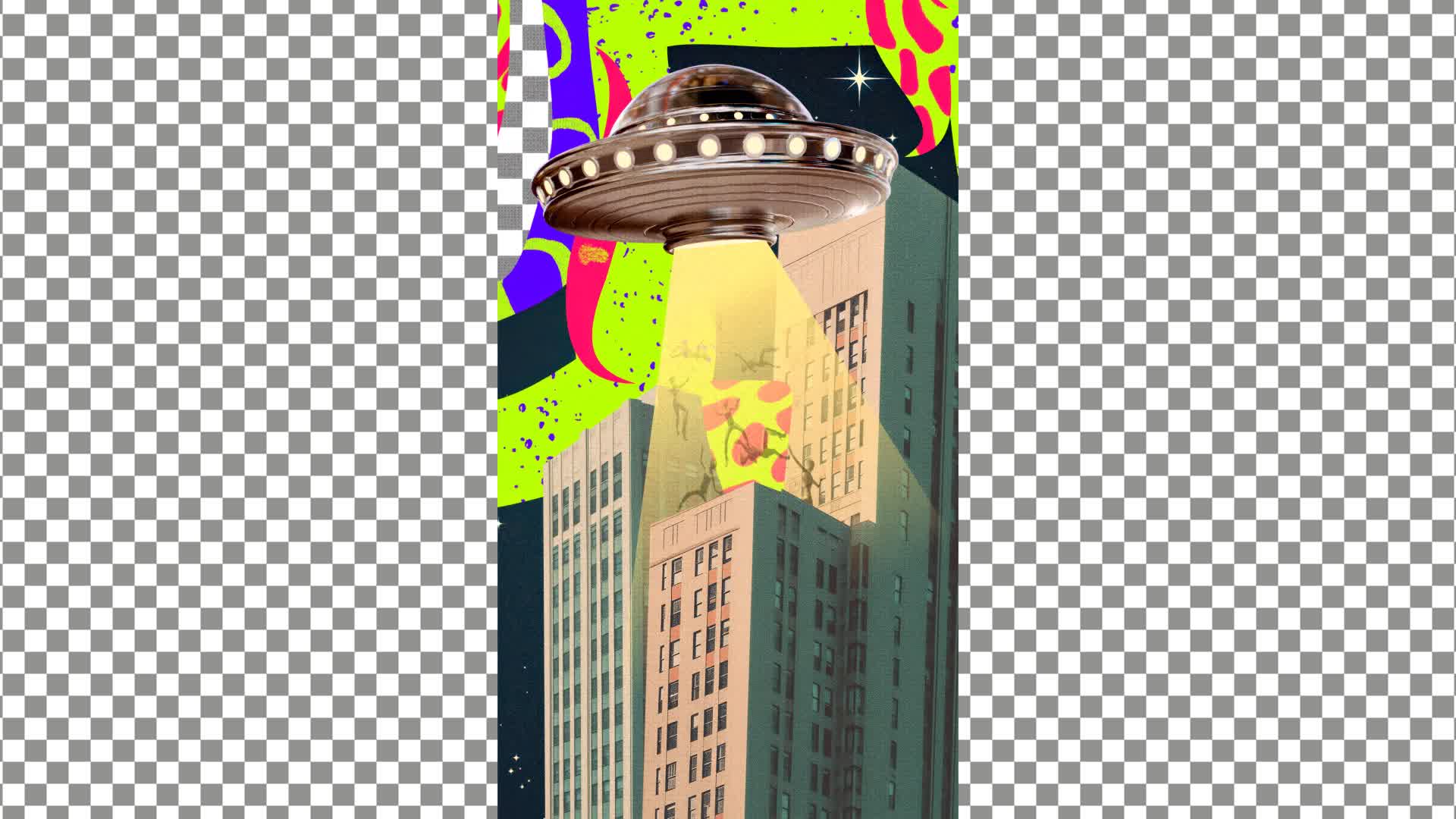 Surreal UFO City Transition