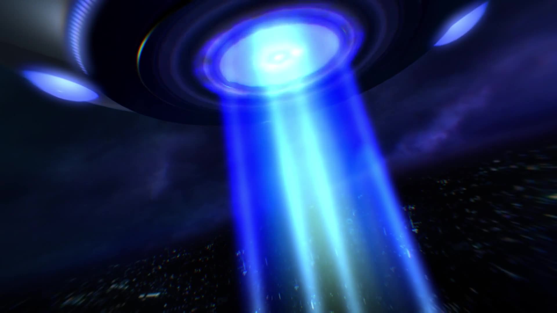 UFO Light Beam Over a Dramatic Sky