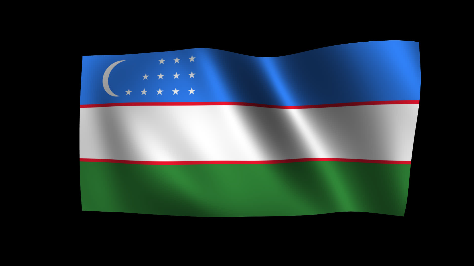 Uzbekistan Flag Waving Animation