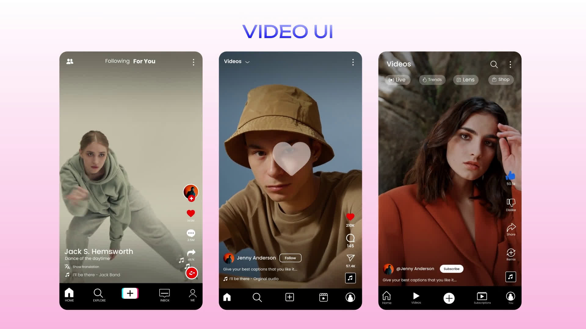 Vertical Social Media UI