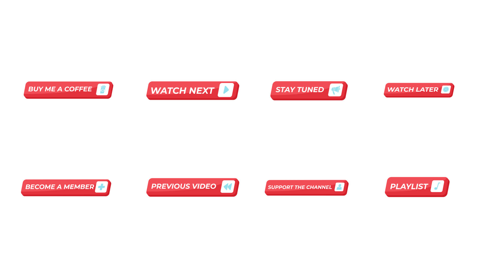 Video Platform CTA Isometric UI Buttons Animation
