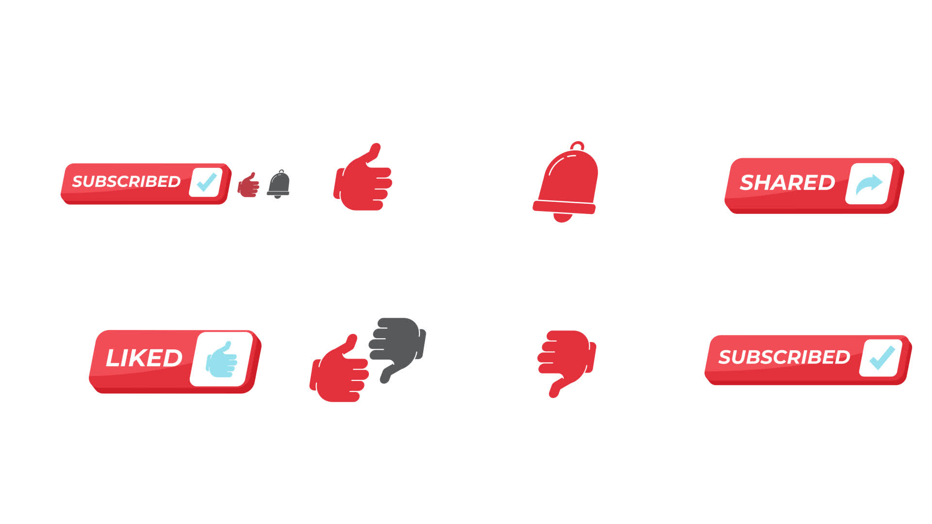 Video Platform Isometric UI Buttons Animations