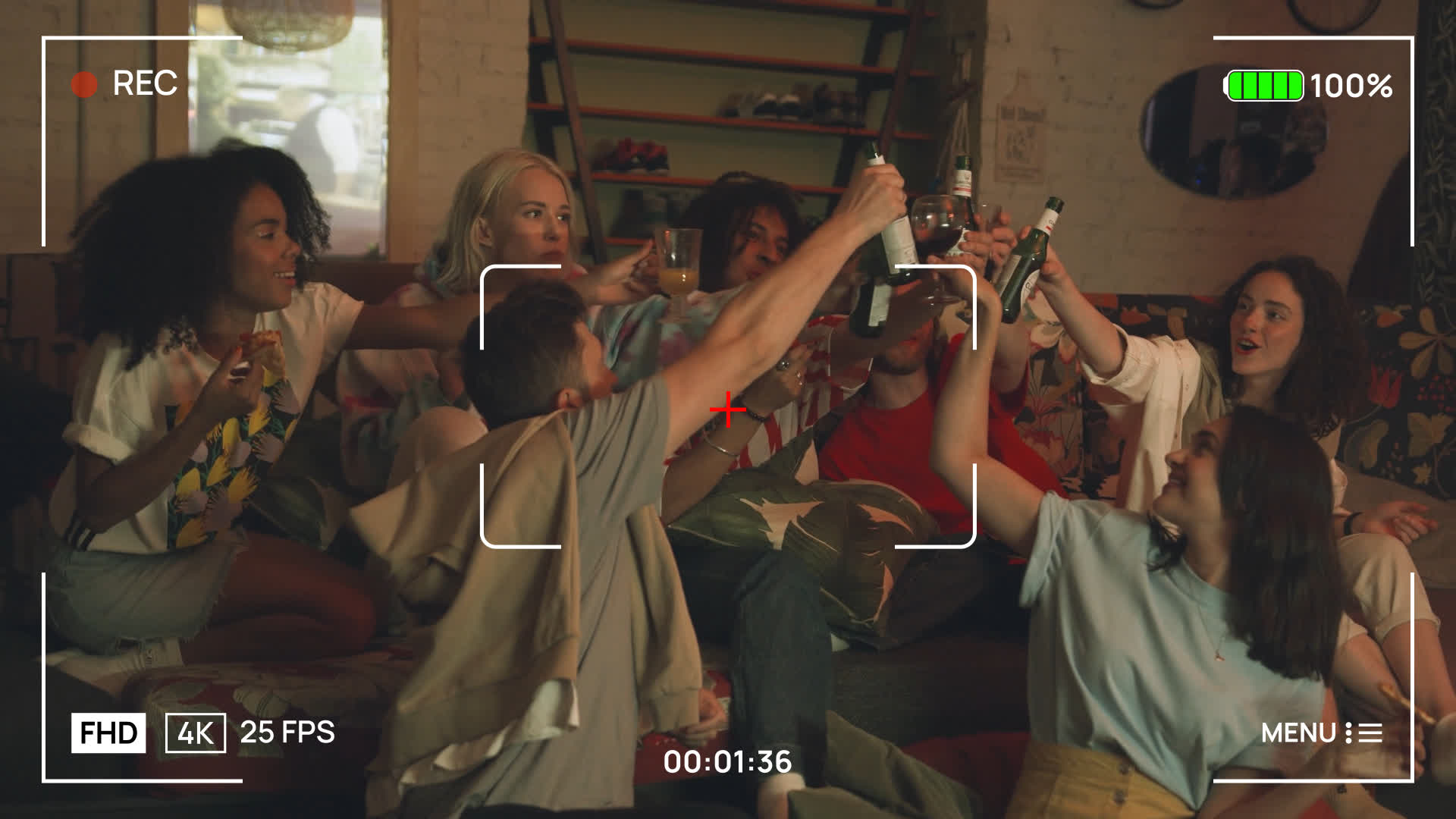Video Recording Interface With Reticle Focus Element