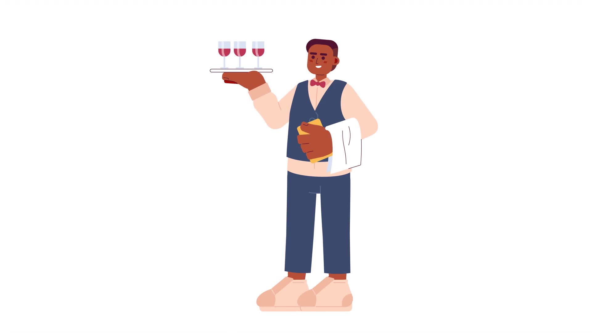 Waiter Serving Cartoon Animation