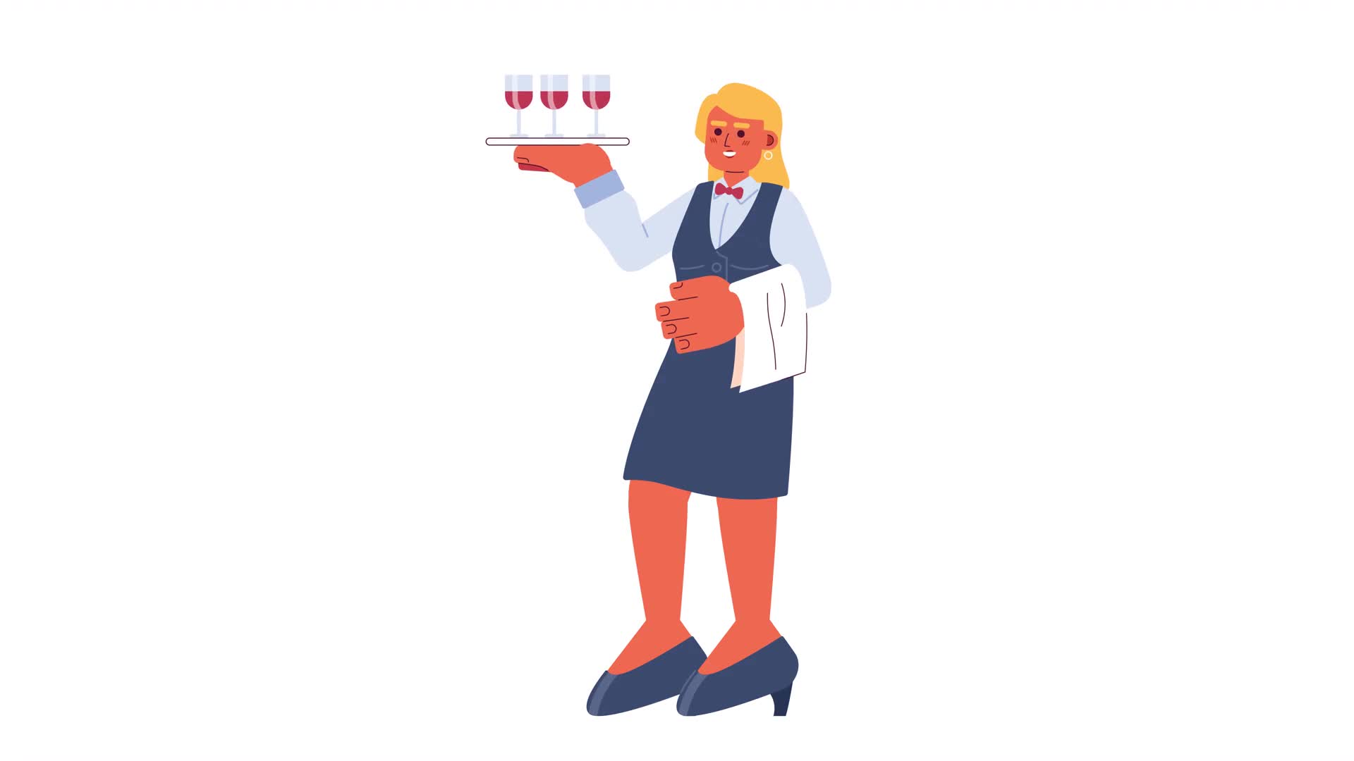 Waitress Restaurant Cartoon Animation