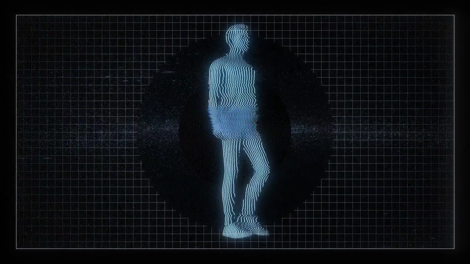 Walking Human Figure Digital Screen