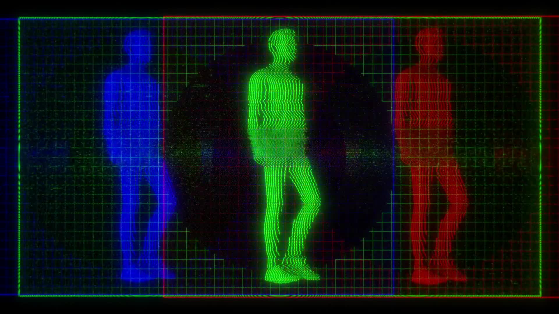 Walking Human Figure RGB Digital Screen