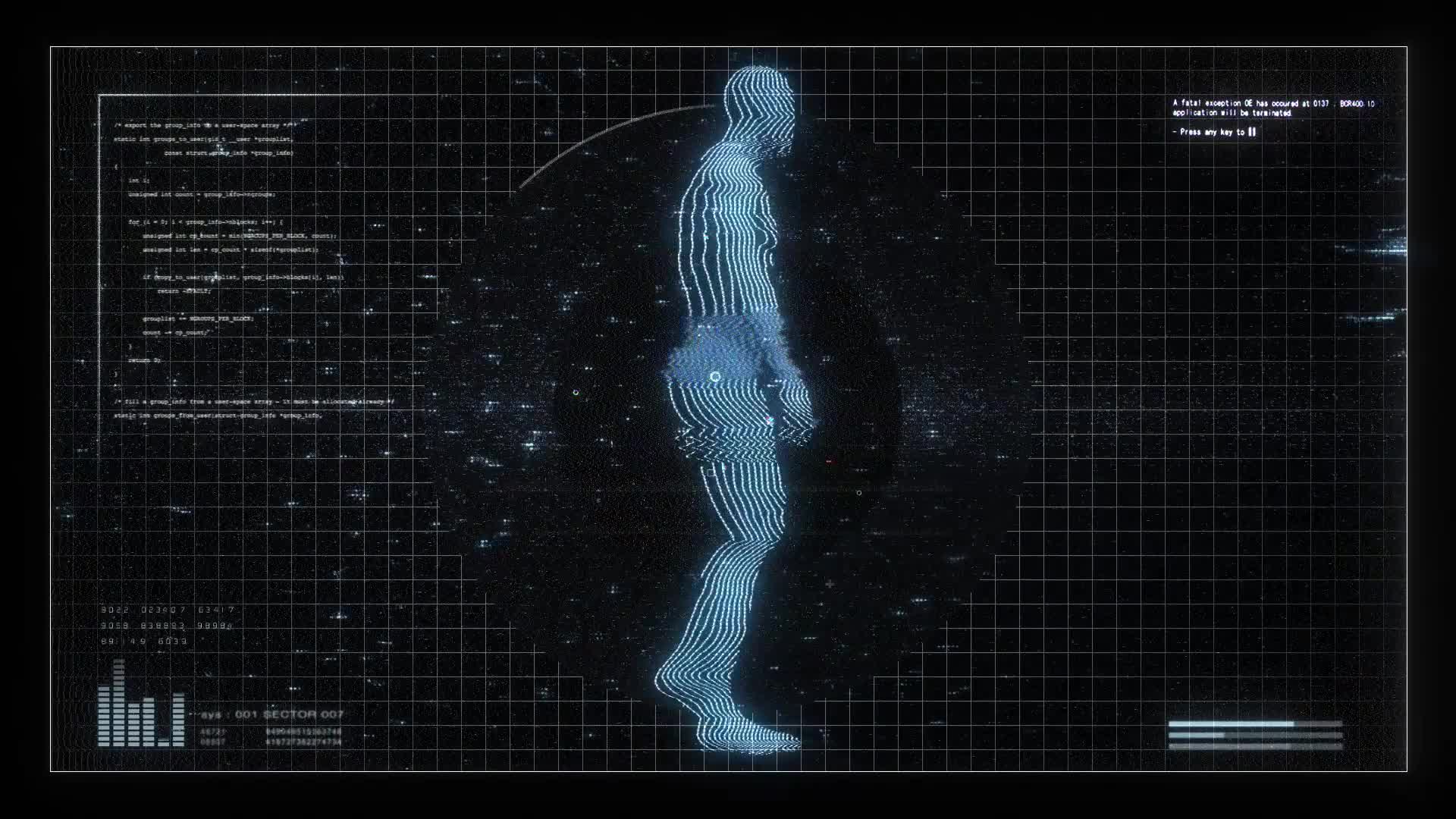 Walking Humanoid Figure Digital Screen