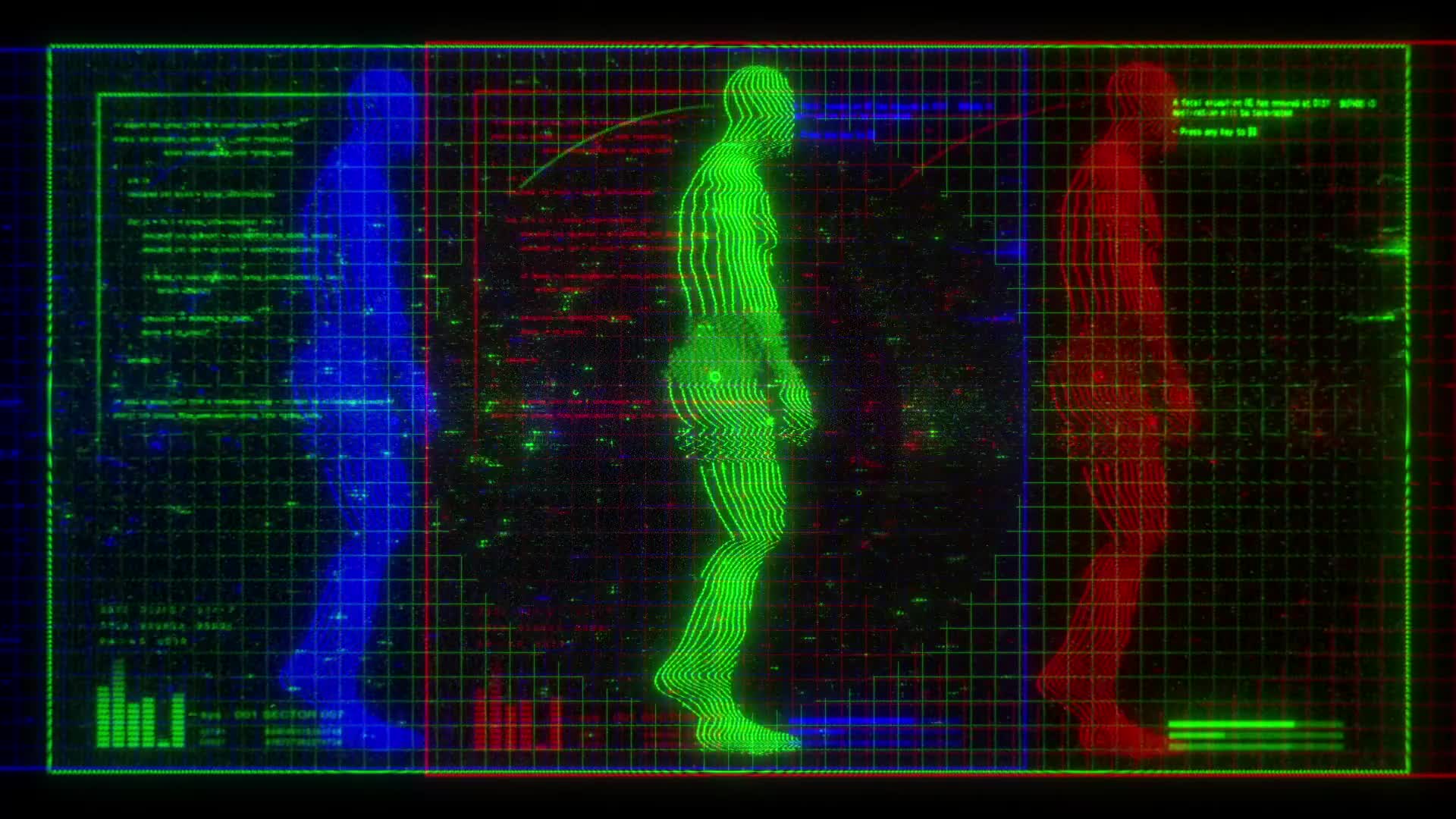 Walking Humanoid Figure RGB Digital Screen