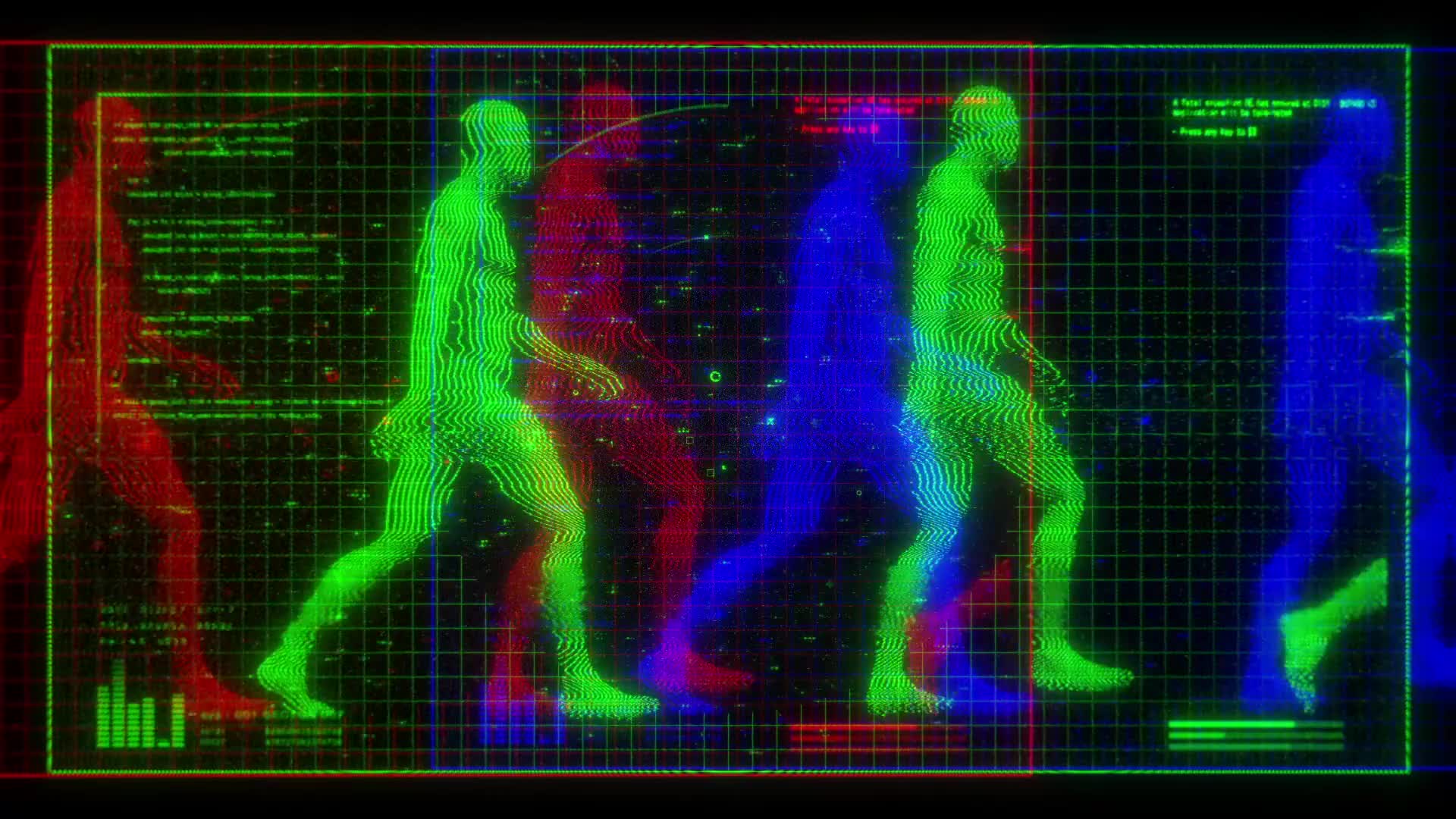 Walking Humanoid Figures RGB Digital Screen