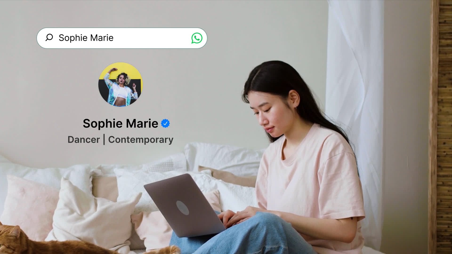 WhatsApp Cursor Click Search Bar And Reveal Animation