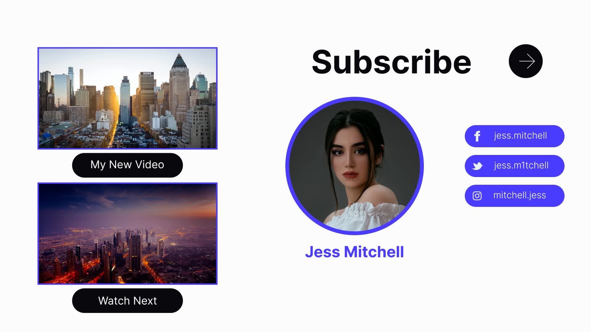 White YouTube End Screens