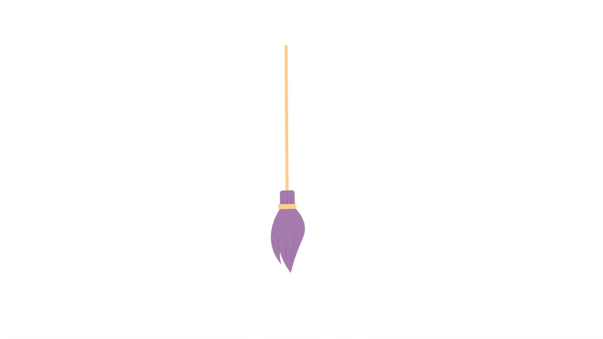 Witch Broomstick Sweeping Floor Object