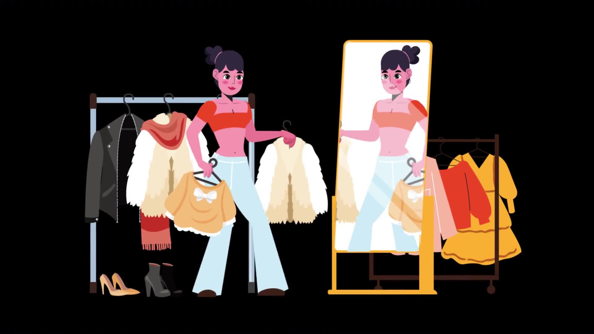 Woman Choosing Outfit in Front of Mirror On Alpha