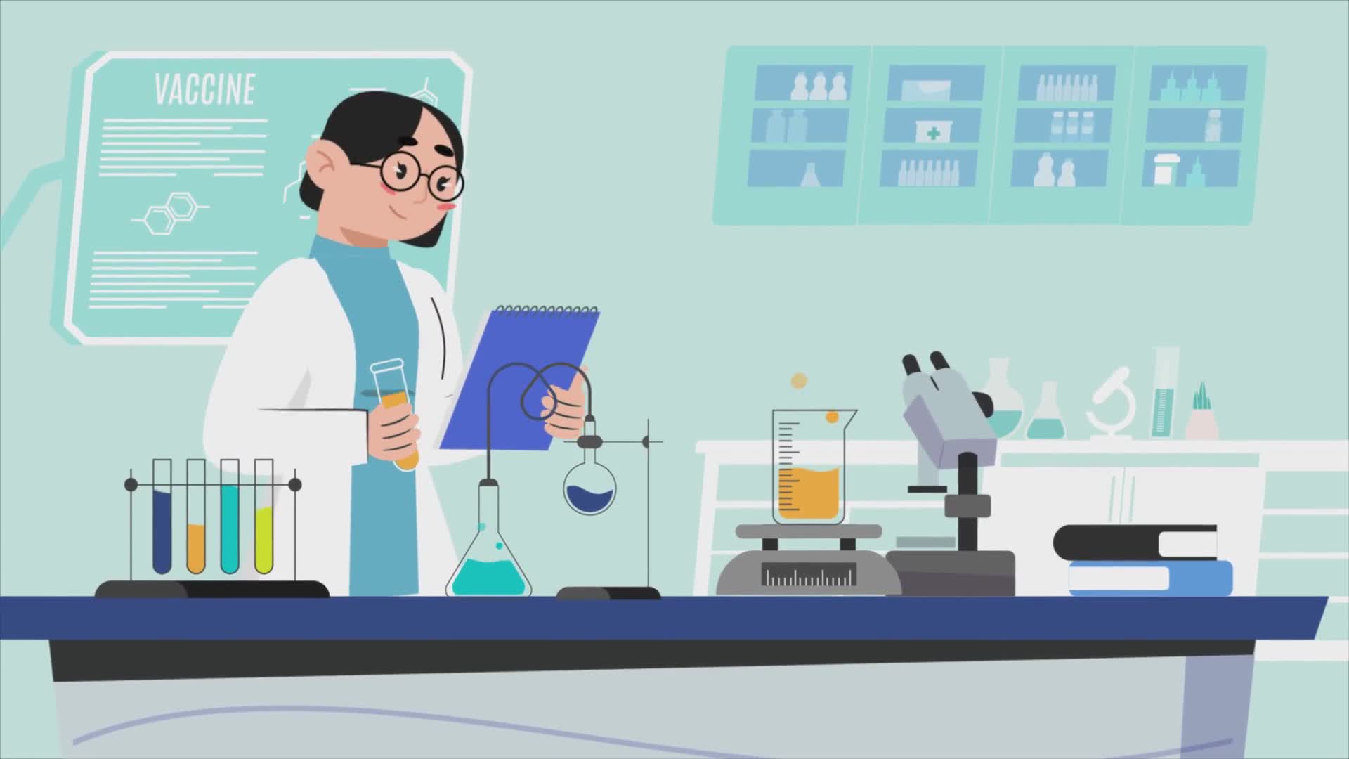 Woman Conducting Chemical Experiments In A Laboratory