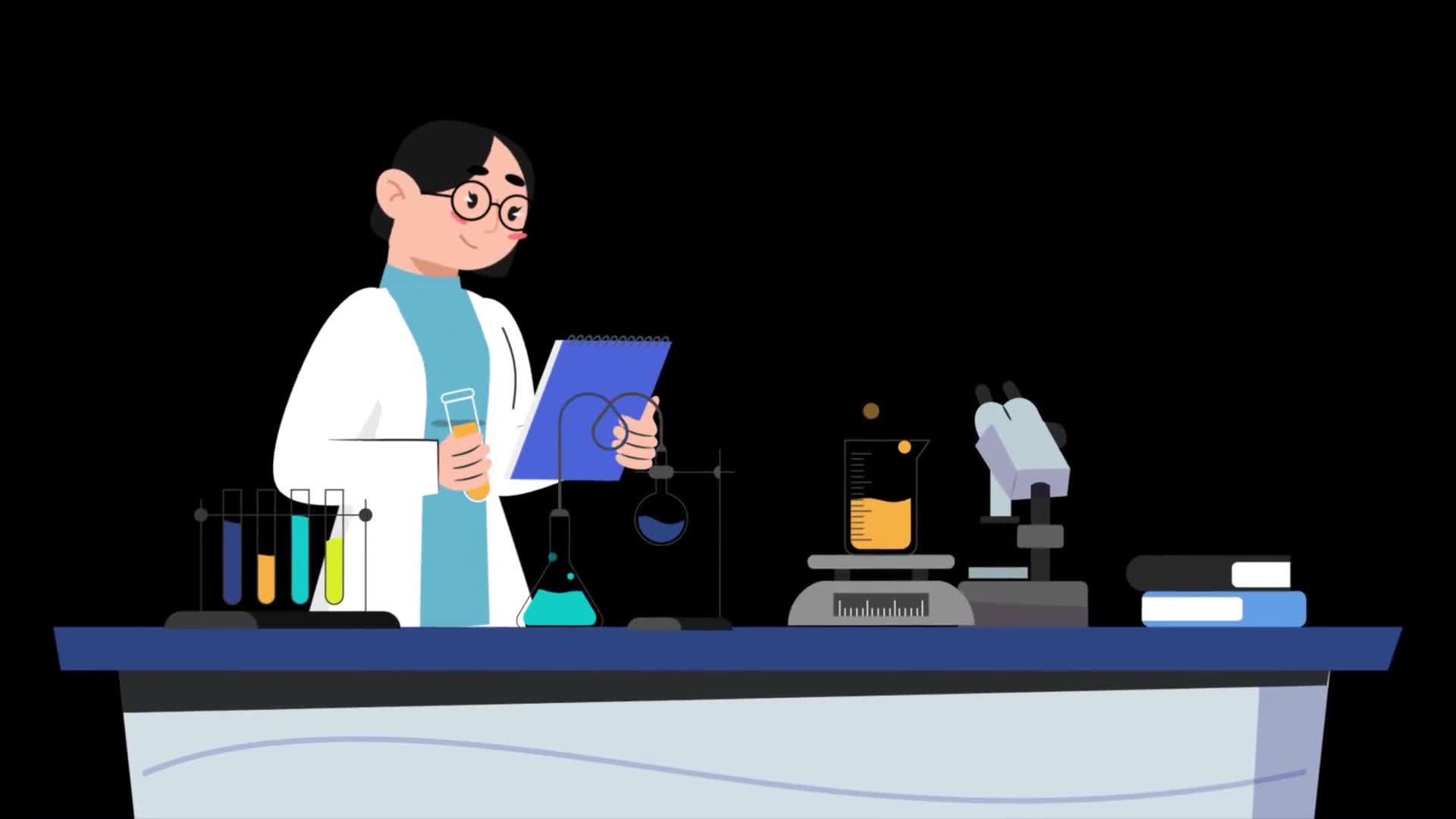 Woman Conducting Chemical Experiments In A Laboratory On Alpha