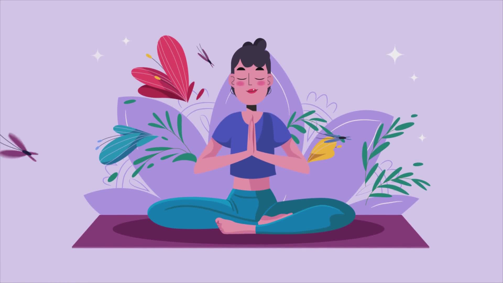 Woman Doing Yoga and Relaxing