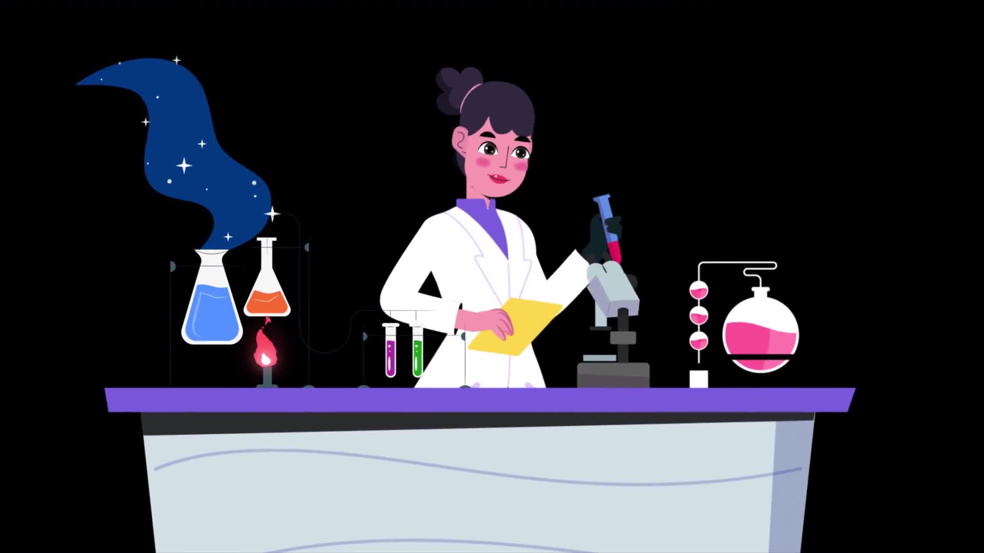 Woman Scientist Working in Laboratory On Alpha