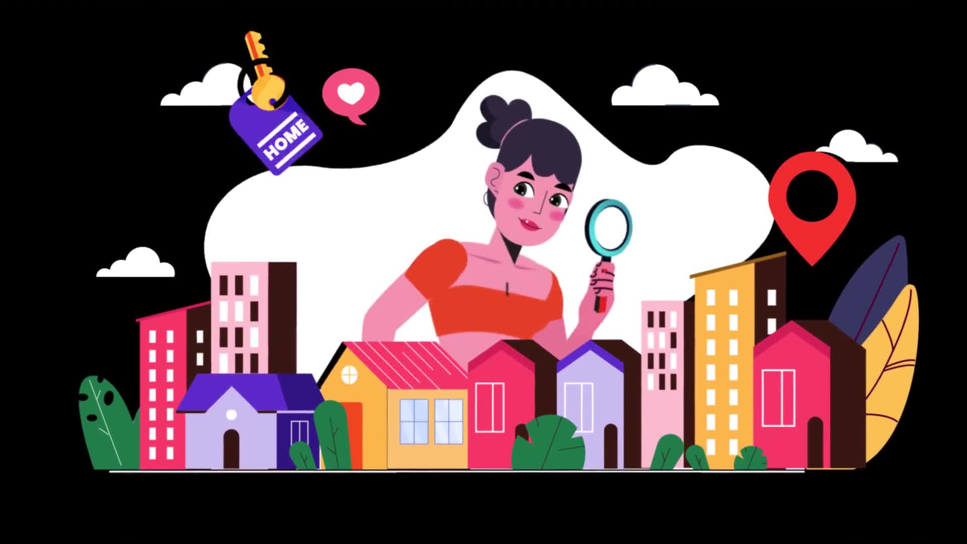 Woman Searching Houses And Buildings On Alpha