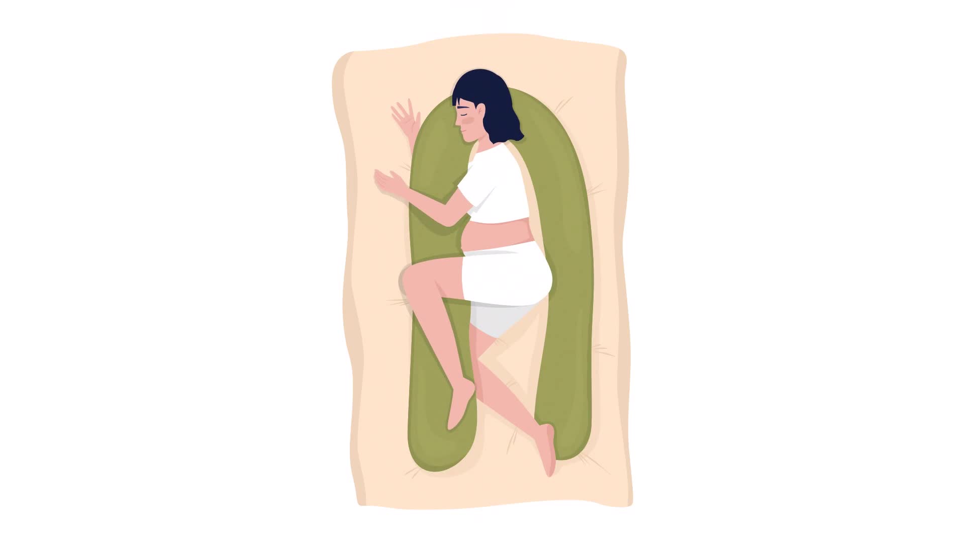 Woman Sleeping With Pregnancy Pillow