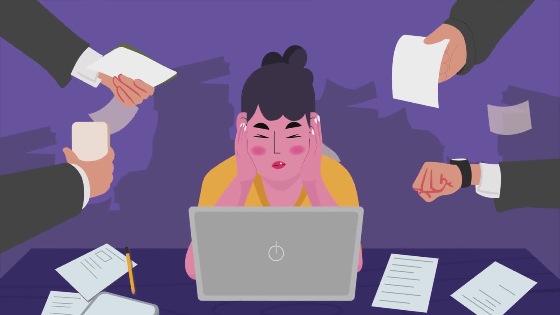 Woman Stressed Out from Work Pressure
