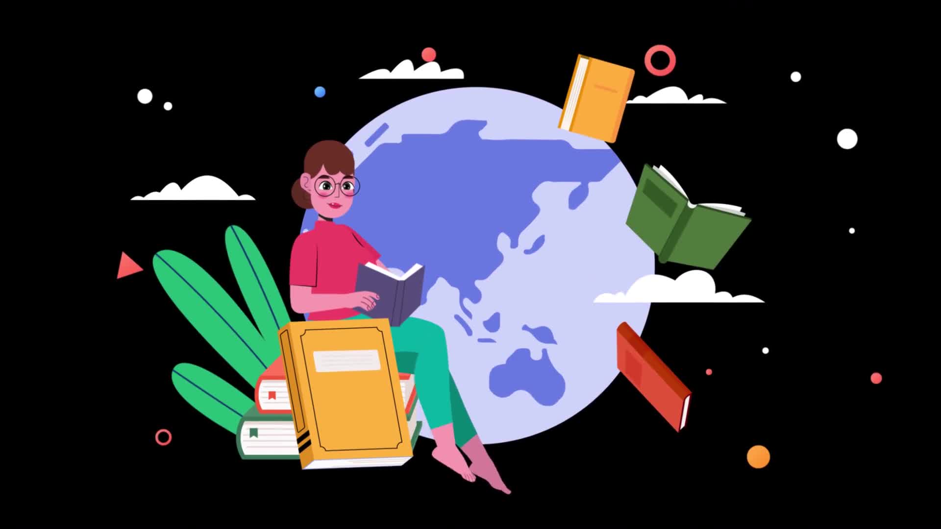 Woman Studying A Book Beside A Globe On Alpha