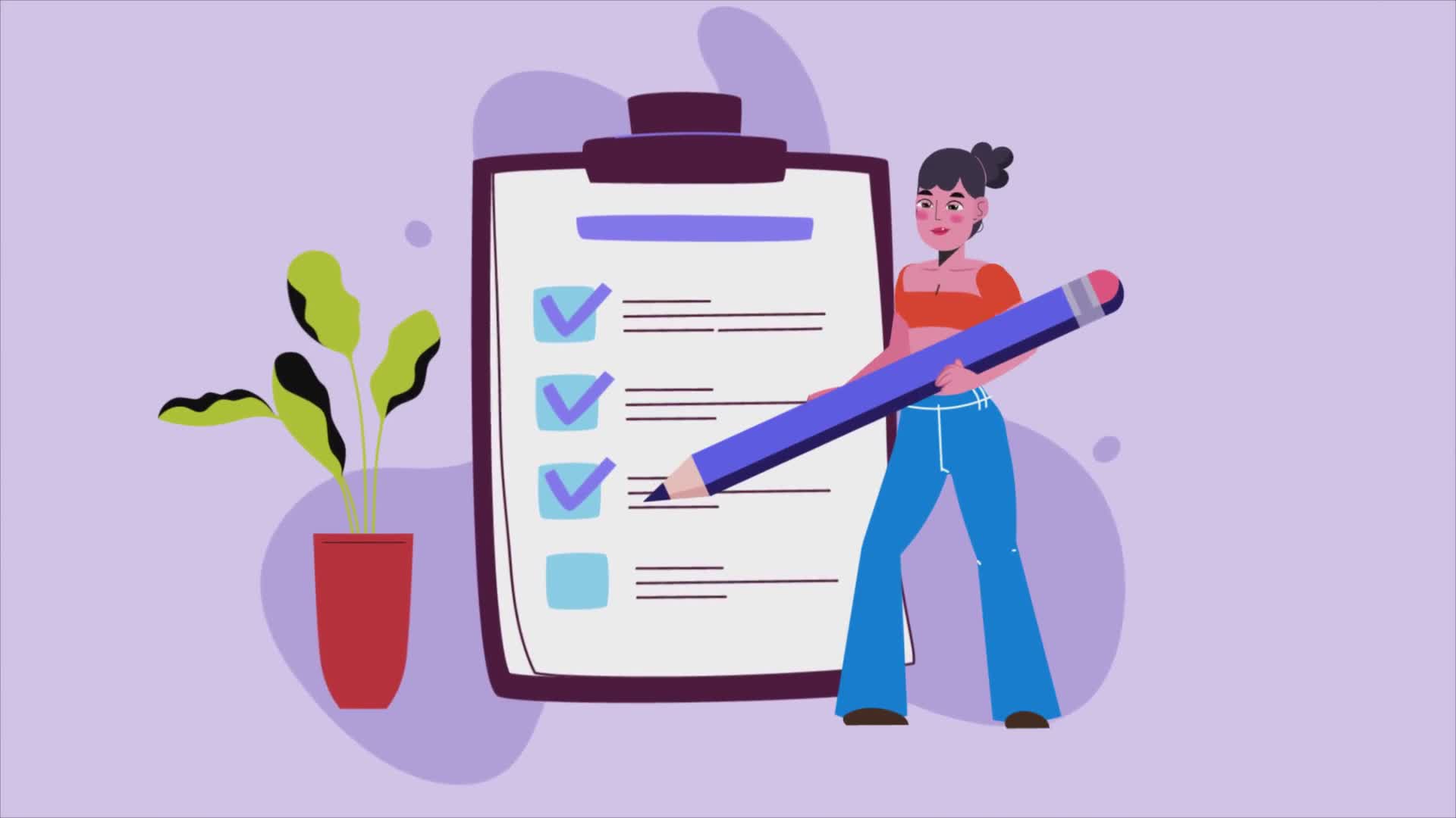 Woman Ticking Checklist Items