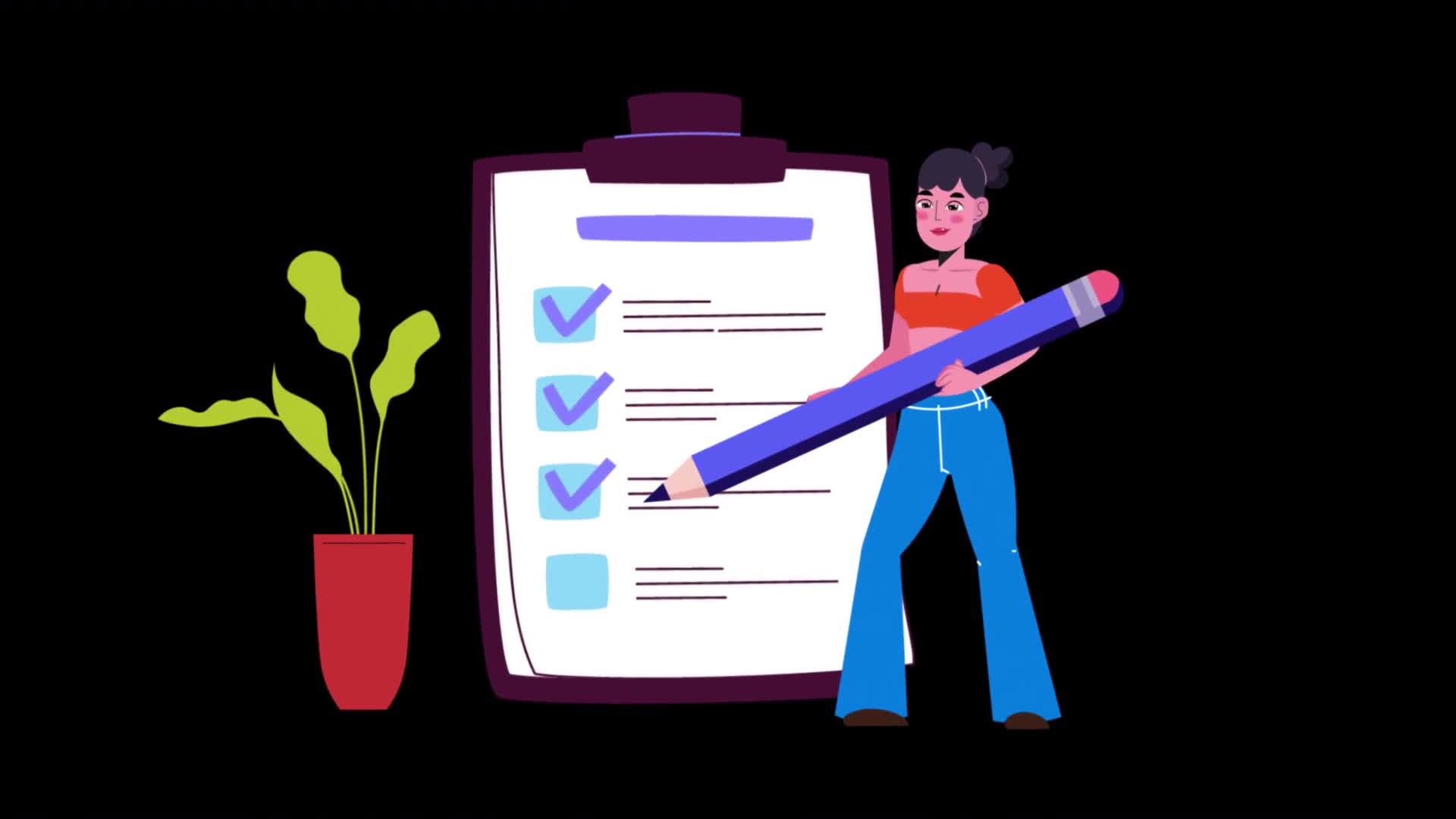 Woman Ticking Checklist Items On Alpha
