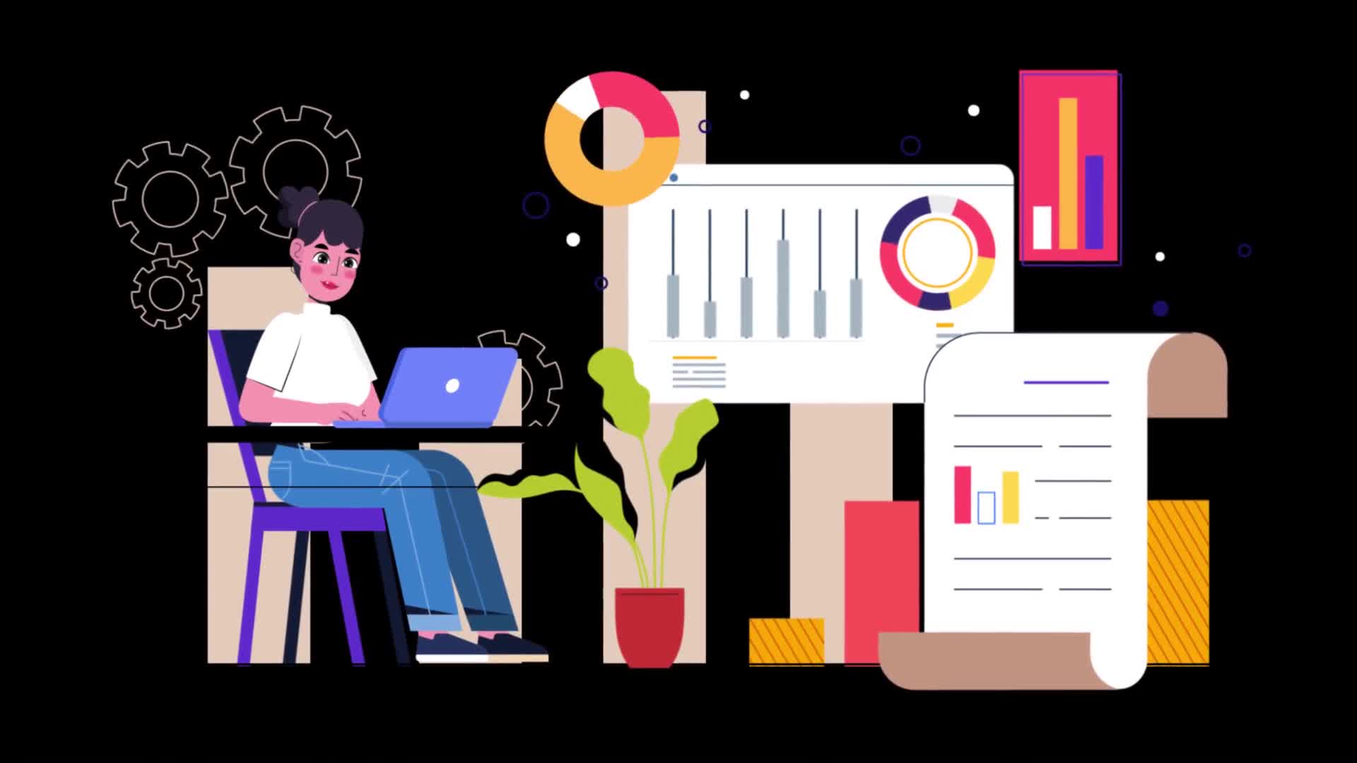 Woman Working On A Laptop In Financial Markets On Alpha