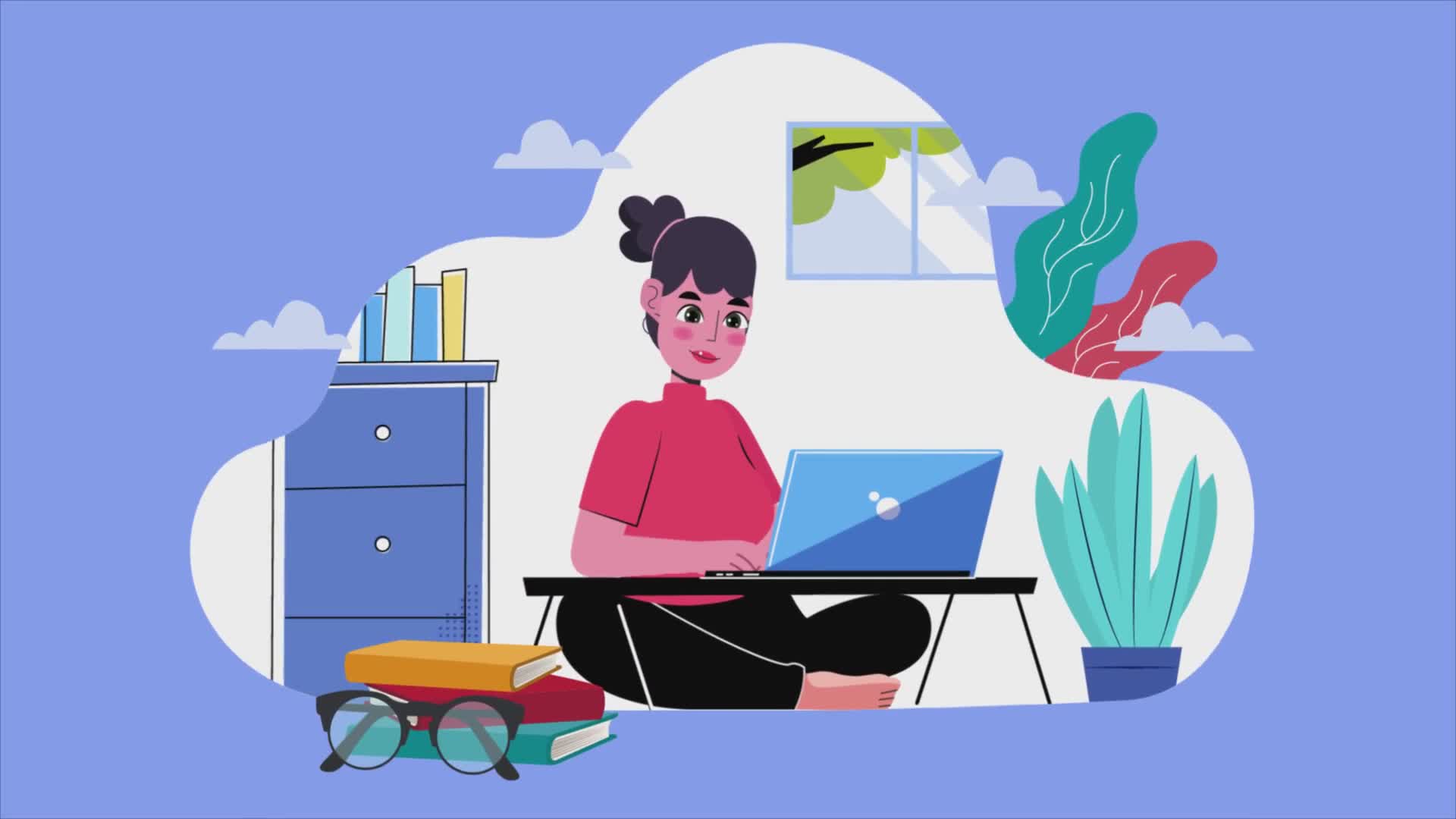 Woman Working on Laptop and Learning