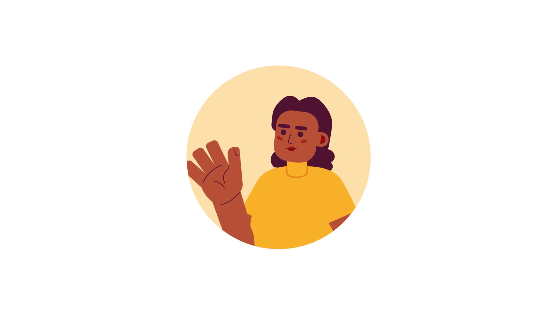 Women Waving Character On Alpha
