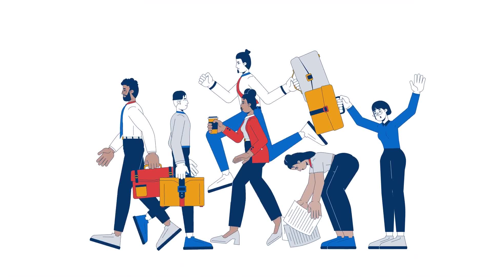 Workplace With Busy Employees Diverse