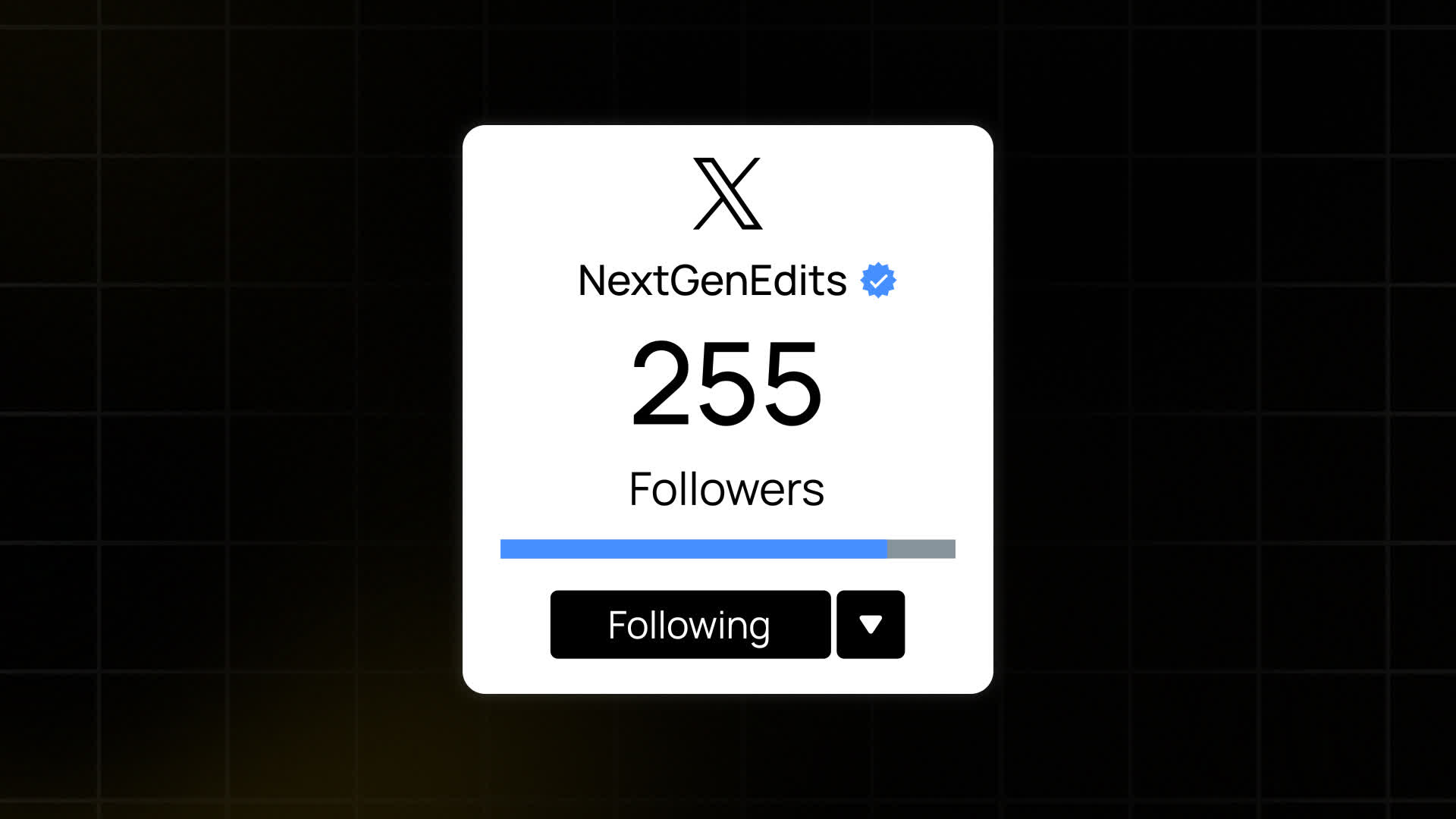 X Followers Count Card With Following Button