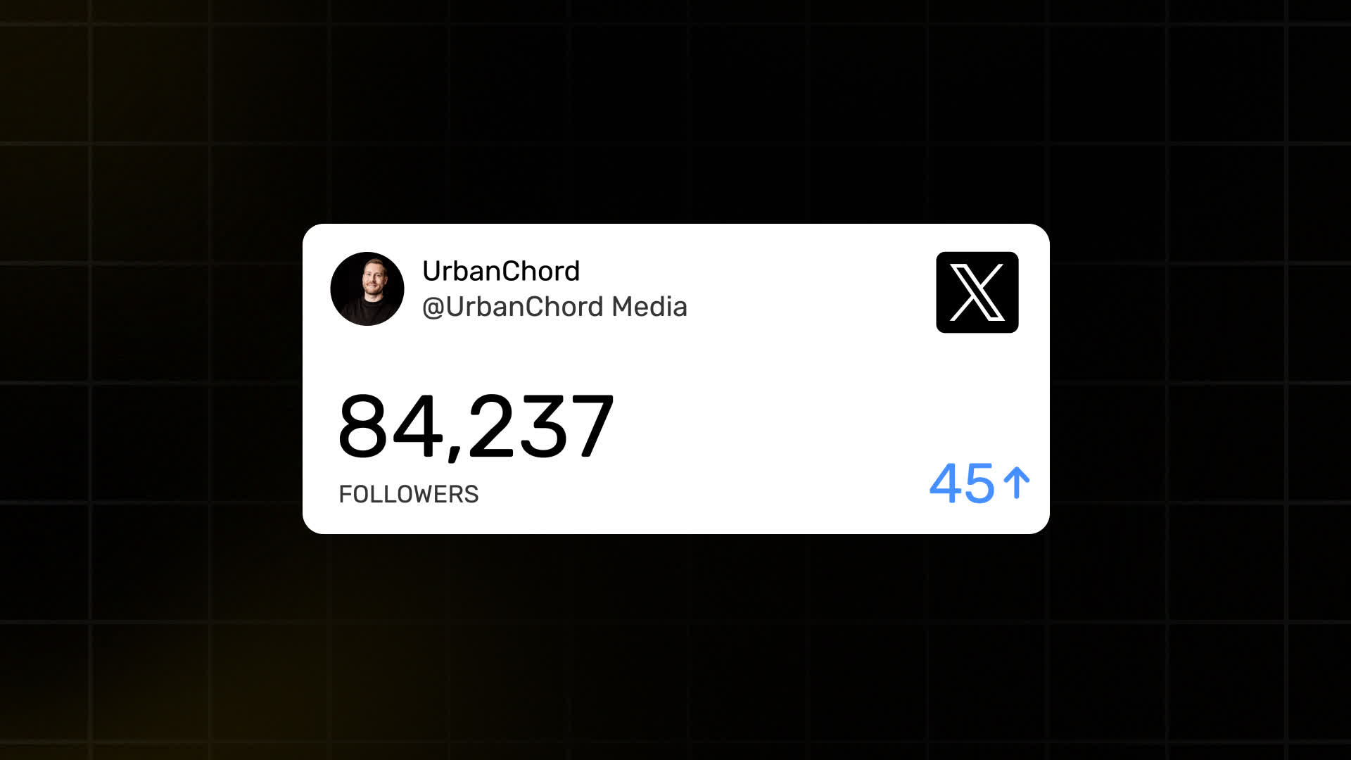 X Followers Count Interface With Logo